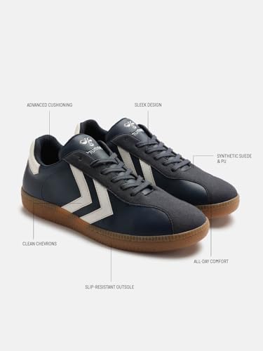 Image of hummel Classic Triumph Casual Suede Sneaker for Men Lightweight with Synthetic Suede Enhanced Comfort Cushioned Insole and Slip-Resistance Work and Play Business Casual Shoes
