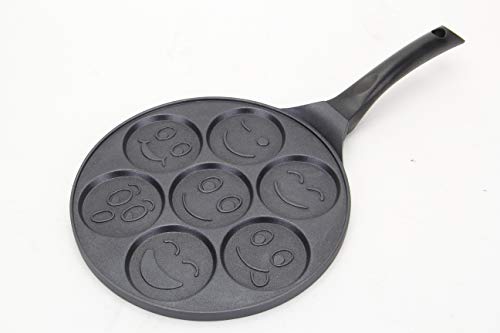 Haufson Black Smiley Faces Pfannkuchenpfanne | Natürliche PFOA-freie Antihaftbeschichtung | Professionelles Küchengeschirr für Ihr Zuhause (schwarz) Cover