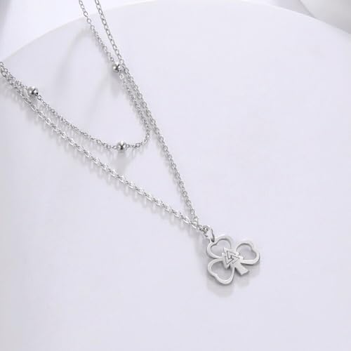 Collier trèfle minimaliste anti-ternissement en argent véritable - 6