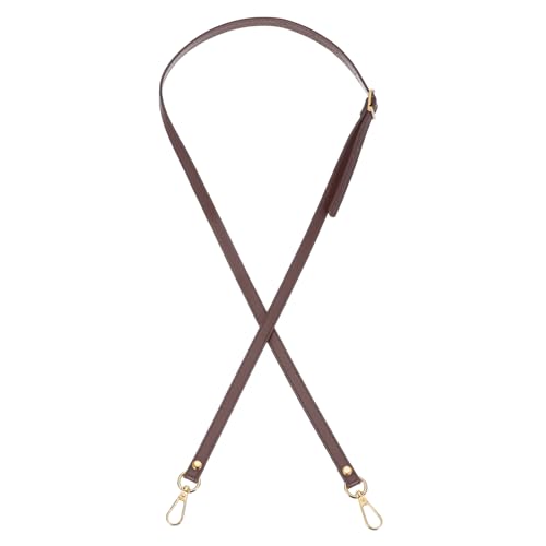 Image of PATIKIL Leather Purse Strap Replacement 47" Dark Brown Strap/Gold Clip