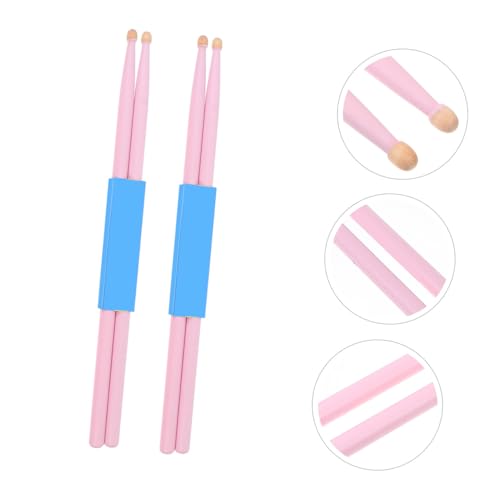 Mikinona 2 pares de baquetas de madera de arce color rosa, ligeras, para principiantes y práctica de percusión miniatura 7
