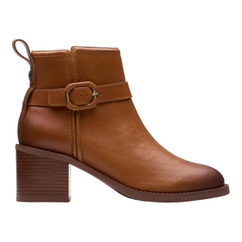 Clarks Clarks Women's Chamberly Trim Ankle Boot, Mid Tan Leather, 5