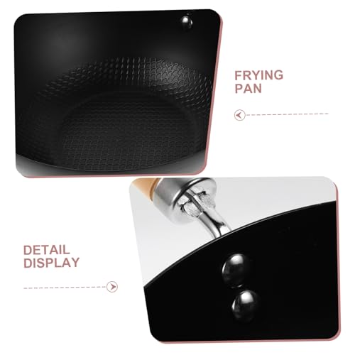 Wok pequeño de hierro forjado para cocina a gas miniatura 7