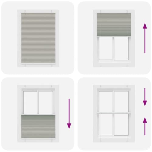 Store plissé zébré en polyester robuste au design gris épuré - 6