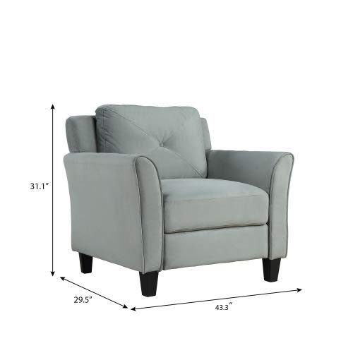UNIROI Pieces Living Room Couch, 3 Seats Loveseat Single Chair Sofa Set, Grey, Gray