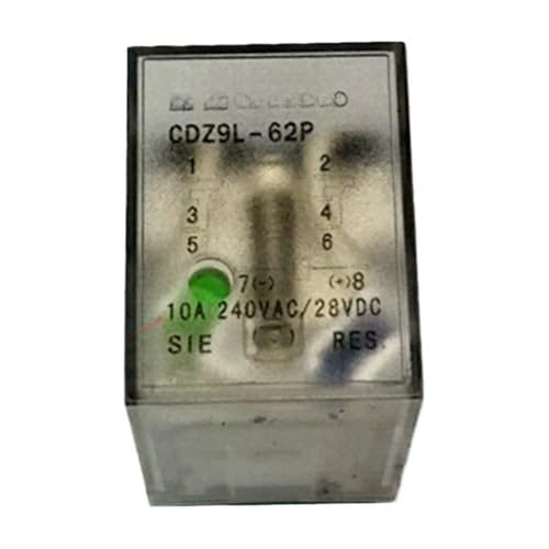 Relais électromécanique CDZ9-62PL AC380V composant automatisme industriel 8 plots