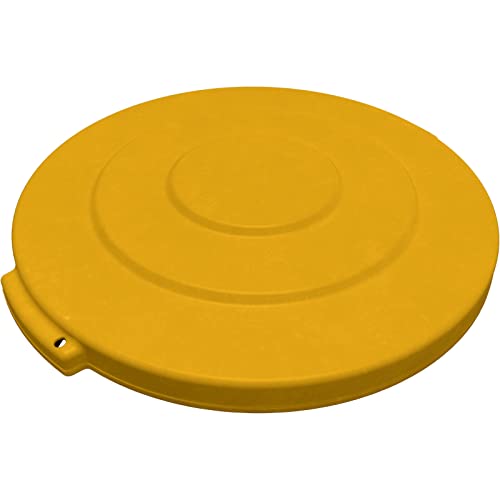Image of SPARTA Bronco Lid for 20 Gal. Trash Can, Durable, Food-Safe, NSF and HACCP-Compliant, Lid for Commercial Use (Container Sold Separately - Fits Bronco Only), Polyethylene, 20 Gallon, Yellow (Pack of 6)