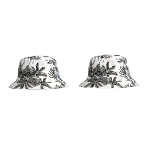 Chapeau pêcheur imprimé palmier FOMIYES lot de 2 bob soleil Hawaii