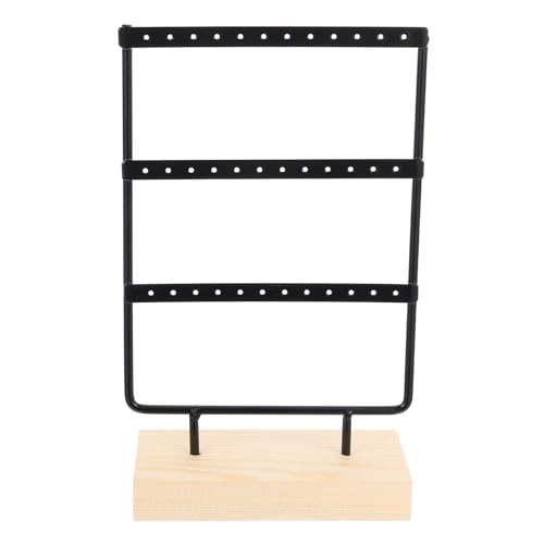 Abaodam Soporte para Pendientes de Hierro Negro Pequeño, Expositor de Joyas de 3 Capas Hogar y Tienda, Estante Decorativo y Organizador para Pendientes Delicados