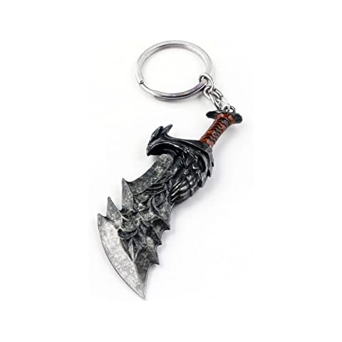 SONGCHANGJEWELRY God of War Game GOW Ragnarok Keychains - Kratos Blades of Chaos Cosplay Metal Keychain - Christmas Gifts for Men Teens Fan (Blades of Chaos Keychain) Cover