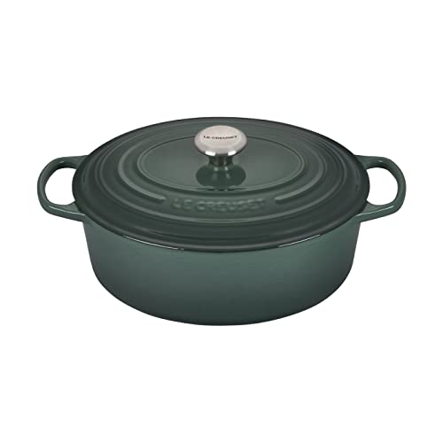 Le Creuset 6 3/4 Qt. Signature Oval Dutch Oven w/Additional Engraved Personalized Stainless Steel Knob - Artichaut