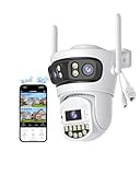Reobiux Überwachungskamera Aussen,2K Mit DREI-Objektiv,2.4/5G,Kamera Überwachung Aussen,Überwachungskamera Aussen WLAN,PTZ,360°,Ethernet,Weiß,Farb-Nachtsicht,Zwei-Wege-Audio,IP66