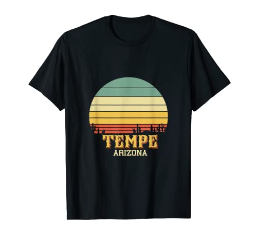Retro Cactus Tempe Arizona Vintage Desierto Sol Camiseta