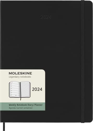 Moleskine Agenda Settimanale con Spazio per Note 12 Mesi 2024,