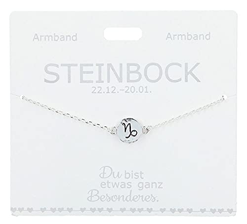 Depesche- Pulsera para Mujer con símbolo del Zodiaco Capricornio bañado en Plata, Longitud Variable (15 – 20 cm), Pareja, (Mejor) Novia, Esposa, Color Centimeters (4715-037)