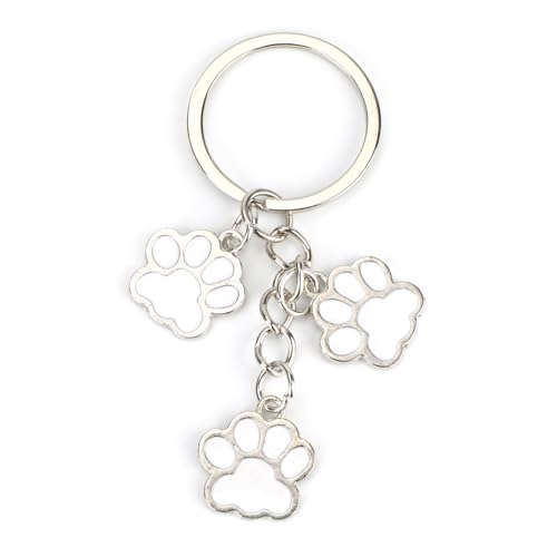 MUCOOS Llavero con tres bonitas patas, bonito llavero, llavero con impresión de patas, llavero para perros, regalo para dueños de mascotas, llavero de huellas de gato, color, S