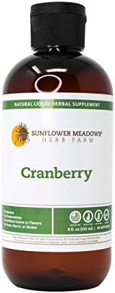 Sunflower Meadows Herb Farm Cranberry Liquid Herbal Supplement - 8oz- Alcohol-Free, Non-GMO, Made with Organic Ingredients