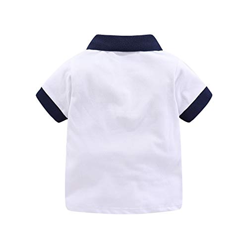 Mud Kingdom Boys Pique Polo Shirts for Toddler Short Sleeve Stripe Plain 1-9 Years2