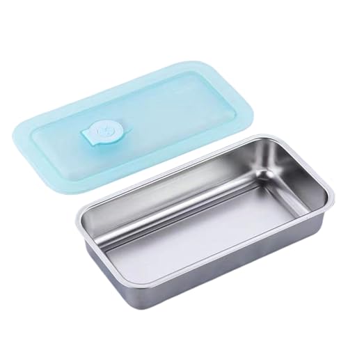 Recipientes de acero inoxidable para aperitivos, contenedores reutilizables de doble compartimento, contenedores de almacenamiento de alimentos, contenedores de almuerzo de metal, cajas de almuerzo a