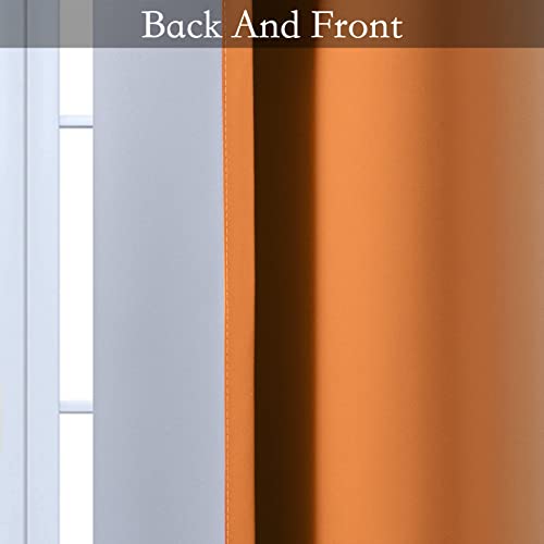 Image of SimpleHome Ombre Orange to Grey White Curtains for Living Room 42Wx63L | Room Darkening Curtains for Bedroom,Gradient Light Blocking Curtain,Thermal Insulated Grommet Window Drapes,2 Panels,63 Inch