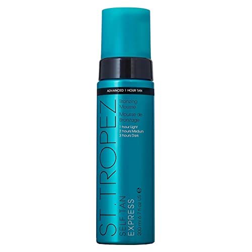 St.Tropez Self Tan Express Bronzing Mousse 200ml - Light/Medium/Dark Skin - 1/2/3 Hour Application - Suits All Skin Types