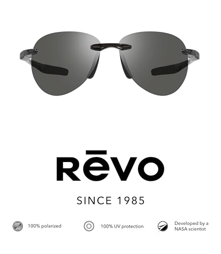 Revo Descend A: Polarized Lens with Rimless Aviator Frame Rectangular Sport Sunglasses2