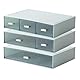 Aufbewahrungsbox mit 6 Schubladen, Stapelbar Desktop Handwerk Schublade Schrank, Klare Schreibtisch Organizer Caddy für Make-up-Schmuck Büro Craft Supplies (Blau)