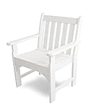 POLYWOOD GNB24WH Vineyard Garden Arm Chair, White