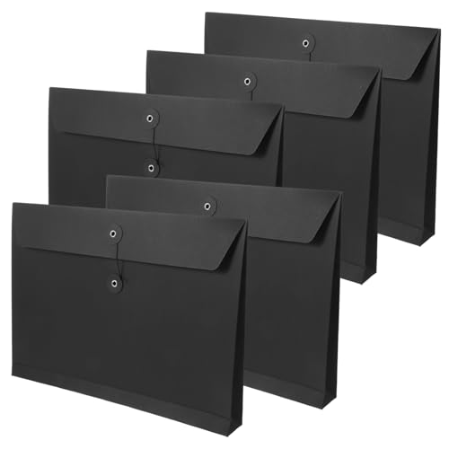 Lurrose 5pcs A4 Karton Dateien Schreibtisch Dokument Veranstalter String Taste Beutel