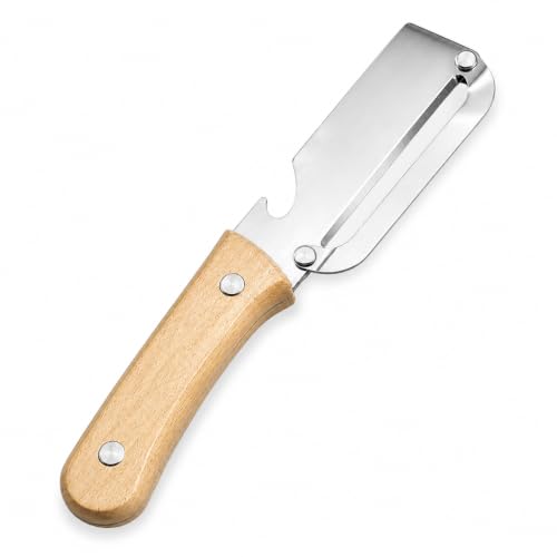 Image of Multi-Functional Stainless Steel Vegetable Peeler with Wooden Handle & Bottle Opener | Single Blade Peeler for Fruits & Vegetables | Sharp, Durable & Easy-Grip Kitchen Tool (1 Pc)