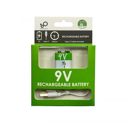 Turbocell 9V Rechargeable Battery, 1100 mAh Li-Po, USB Type-C Fast Charging, LED Indicator, Cable Included-picture-22