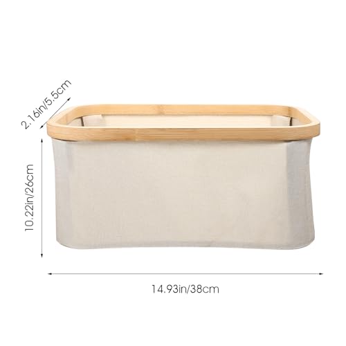 Panier à linge pliable en tissu beige pour ranger chambre et jouets