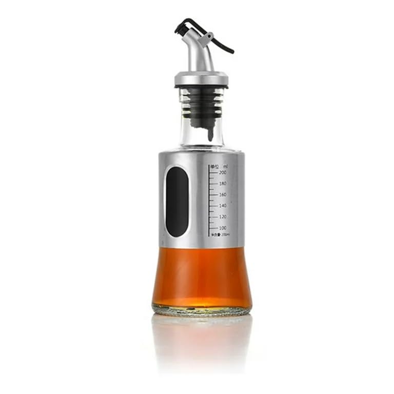 Homecloud Stainless Steel and Glass Oil Dispenser Bottle with Measuring Scale | Perfect for Olive Oil, Sauces, and Vinegar | Leak-Proof Auto Flip Non-Drip Spout | Capacity -200ML (B0CBVGT495) Amazon Price History, Amazon Price Tracker