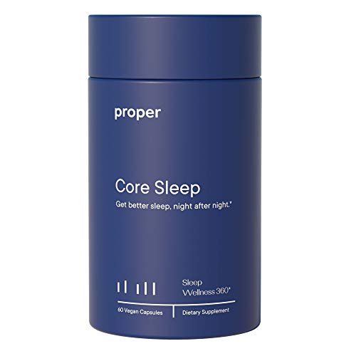 Proper Core Sleep - Natural Healthy Sleep Solution and Sleep Aid for A Full Night of Restful Sleep - 60 Vegan Capsules, No Melatonin, Non-GMO, Sugar-Free