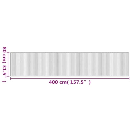 Tapis rectangulaire en bambou marron 80x400 cm idéal pour habiller un long couloir - 3