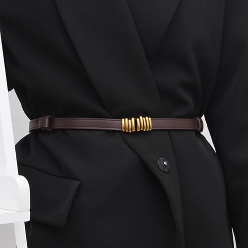 Women Stretchy Waist Belts Fashion Retro Elastic Skinny Belt For Ladies Womens Dresses Jeans Thin Belt With Gold Buckle