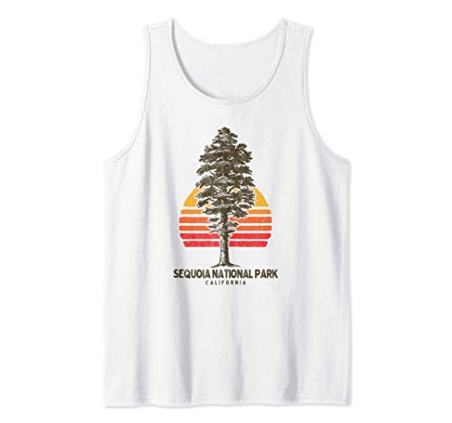 Sequoia National Park Retro Tree Minimalist Graphic Camiseta sin Mangas