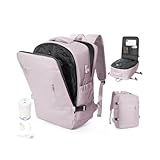 WEPOET Travel Backpack with Vacuum System Women, Waterproof Vacuum Backpack with Pump, Compression Bags Travel Backpack Carry on Flight Approved, Mochila de Viaje Compresion al Vacio Men(pink)