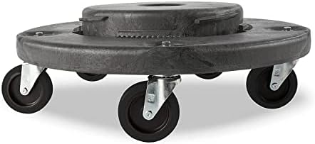 ARDOUR VAN Trash Can Dolly Heavy-Duty Plastic 5 Caster, 18" Gray