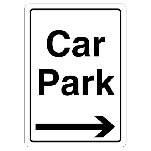 V Safety Hinweisschild Car Park - Pfeil rechts, 297 x 210 mm, 3 mm, Aluminiumverbundstoff, nicht reflektierend