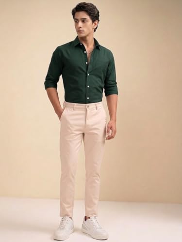 Image of Cozytton Men's Pure Cotton Solid Stylish Casual & Formal Wear Shirt | Stylish Regular Fit Full Sleeve Comfortable Office Party Trendy Shirt - Multi Color