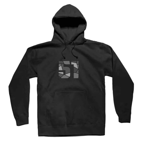 Sweat à capuche 51 Number noir unisexe aux finitions soignées