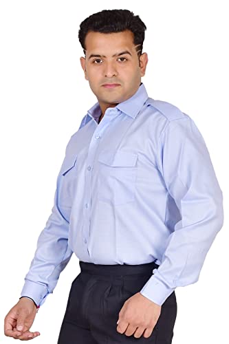 Image of Security Dress for Men | Security Guard Uniform Shirt for Men in Cotton Blend with Epaulettes & Pockets