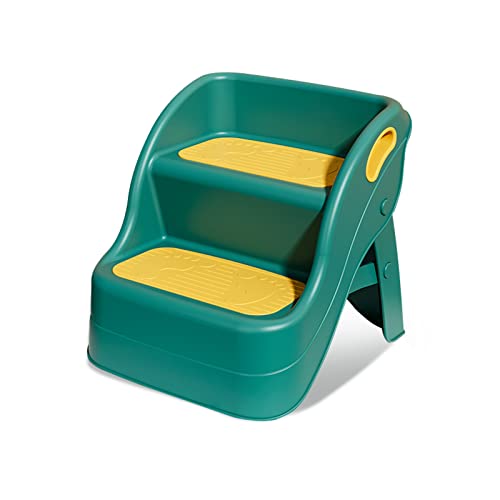 Balakaka Tritthocker für Kinder Zweistufiger Tritthocker Rutschfester Kinderhocker Sehr Stabil 2-Stufen-Tritthocker Faltbar Hocker für Kinder mit Griff für Badezimmer, Wohnzimmer, Küche und Toilette Cover