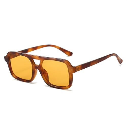 Lunettes de soleil femmes léopard mode rétro grand cadre carré verres dégradés océan