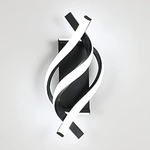 DELIPOP Wall Sconces, Spiral Modern LED Wall Sconce Lighting, 19W 6500K Cool White Indoor Wall Light Wall Light Fixtures, Acrylic LED Wall Lamp for Bedroom Bathroom Living Room Hallway Balcony