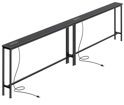 SUPERJARE 110.2 Inch Sofa Table with Power Outlets and USB-C