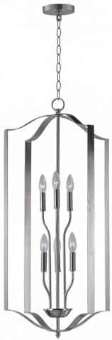 Maxim Provident-Six Light Pendant-18 Inches Wide by 36 inches high-Satin Nickel Finish -Traditional Installation