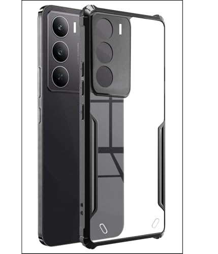 Image of SPAZY CASE Realme C73 5G Back Cover | Transparent Crystal Clear Hard PC Back Case with TPU Bumper, Drop Protection Case Cover for Realme C73 5G