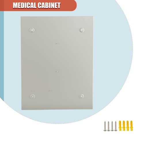 Metateel Large Dual-Lock Medicine Cabinet – Wall Mounted & Secure Steel Medicine Pills & First Aid Kit & Emeergency Kit Box with Locks for Home Office & School Use (White) - Thumbnail 6
